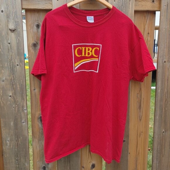 CIBC T-Shirt Men's XL Canadian Imperial Bank of Commerce Shirt Bright Red - Picture 2 of 4